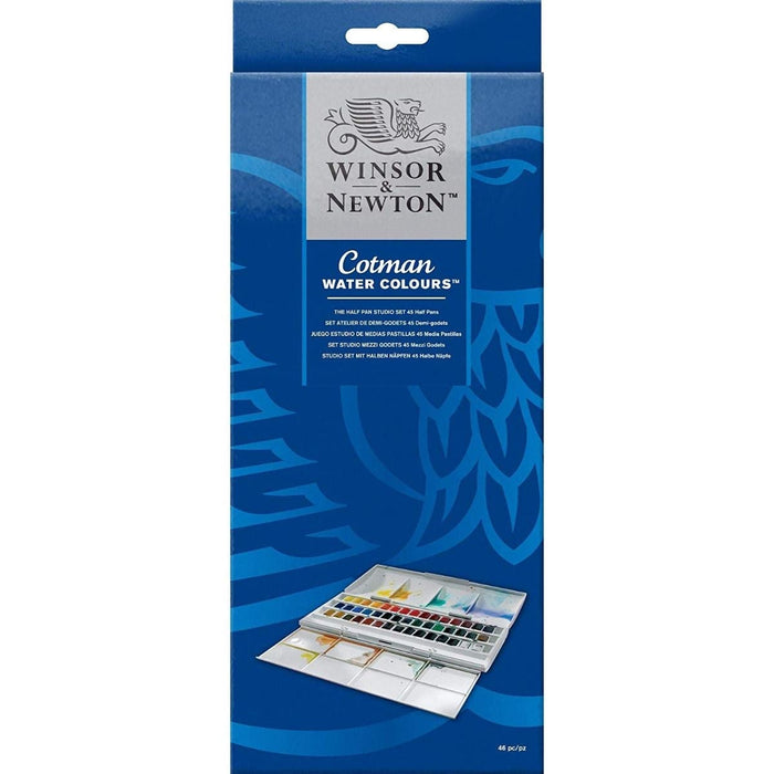 Winsor & Newton Cotman Watercolour Studio Set, 45 Half Pans JA0421080