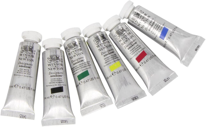 Winsor & Newton Designers' Gouache Primary Colour Set of 6 x 14ml JA0161860