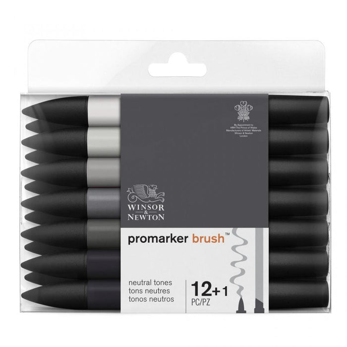 Winsor & Newton Promarker Brush Greys 12 Set JA0416440