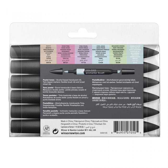 Winsor & Newton Promarker Brush Pastel Tones 6 Set JA0416480