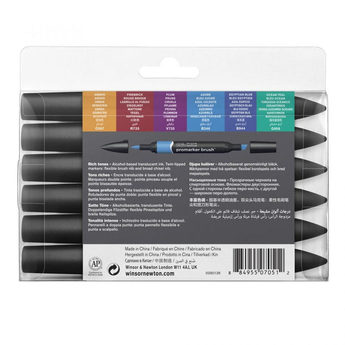 Winsor & Newton Promarker Brush Rich Tones 6 Set JA0416470