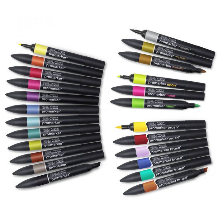 Winsor & Newton Promarker Mixed Marker Wallet 24 Set, Paint Markers JA0416500