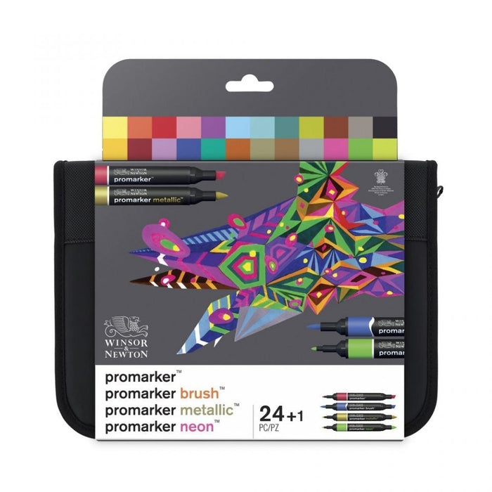 Winsor & Newton Promarker Mixed Marker Wallet 24 Set, Paint Markers JA0416500