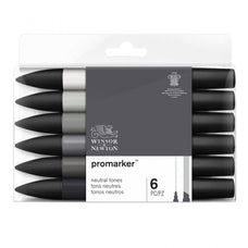Winsor & Newton Promarker Neutral Tones 6 Set, Paint Markers JA0416370