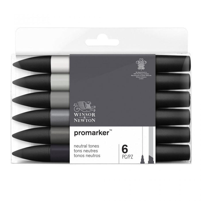 Winsor & Newton Promarker Neutral Tones 6 Set, Paint Markers JA0416370
