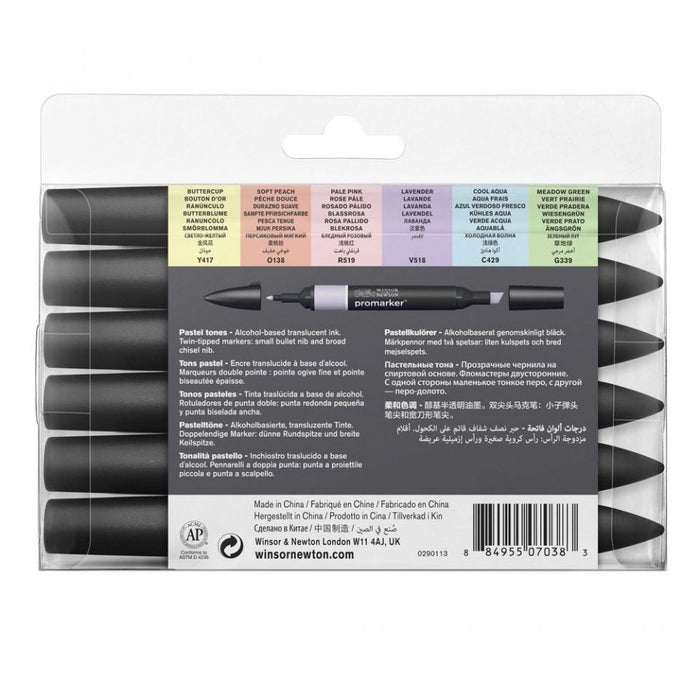 Winsor & Newton Promarker Pastel Tones 6 Set, Paint Markers JA0416410