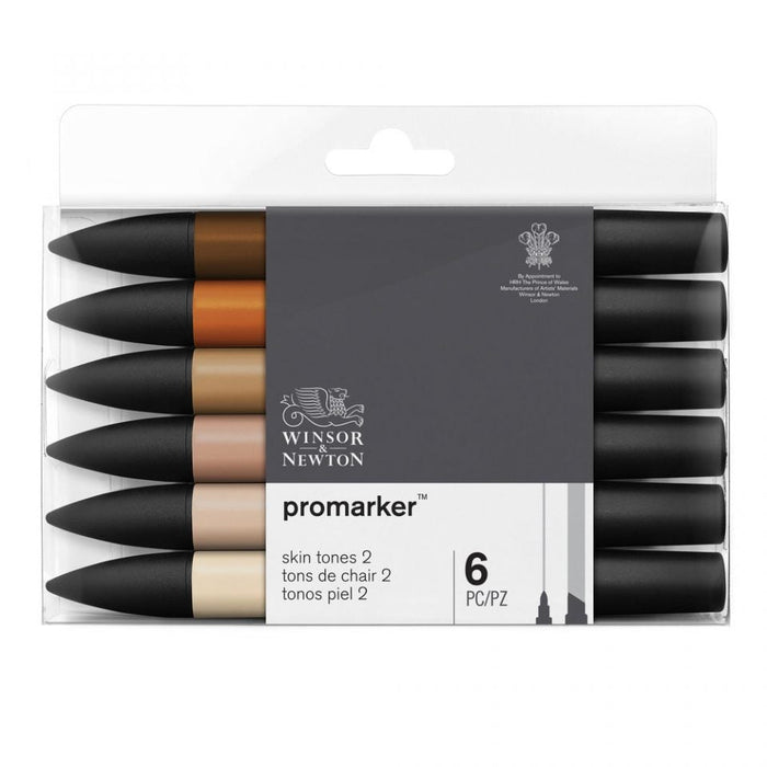 Winsor & Newton Promarker Skin Tones No. 2 6 Set, Paint Markers JA0023300