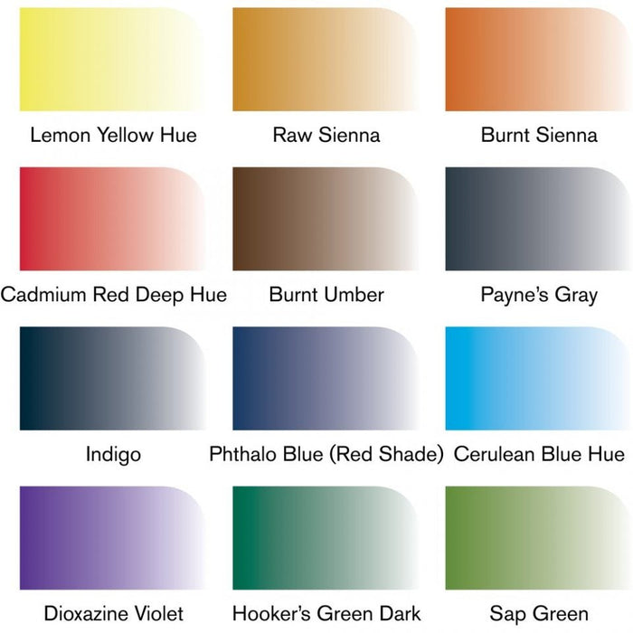 Winsor & Newton Promarker Watercolour 12 Landscape Tones Set, Paint Markers JA0071910