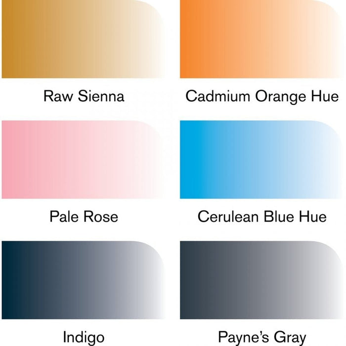 Winsor & Newton Promarker Watercolour 6 Sky Tones Set, Paint Markers JA0067640