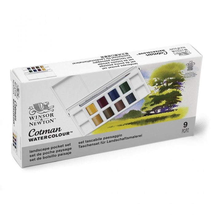 Winsor & Newton Set of 9 Cotman Watercolour Landscape Pocket JA0084200