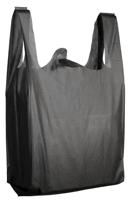 Woven Carry Bag 330mm x 145mm x 415mm, 30gsm (Large), Black x 150 bags MPH2680