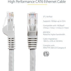 x-0.5m Gray Gigabit Snagless RJ45 UTP Cat6 Patch Cable - 50cm Patch Cord - Ethernet Patch Cable - RJ45 Male to Male Cat 6 Cable IM2865519