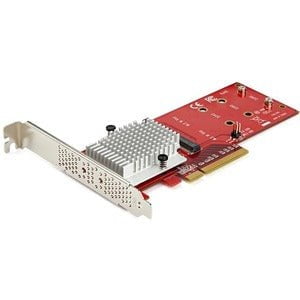 x8 Dual M.2 PCIe SSD Adapter - PCIe 3.0 - PCI Express M.2 SSD Adapter Card - For PCIe NVMe and PCIe AHCI M.2 SSDs (PEX8M2E2) IM4688062