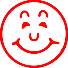 XStamper CE-16 11303 Smiley Face Self Inking Rubber Stamp, Red AO5113032