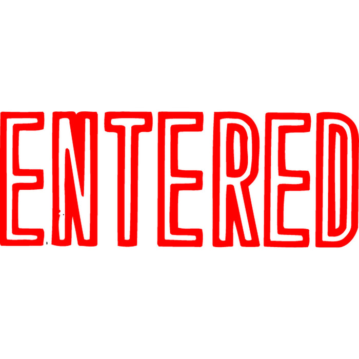 XStamper CX-BN 1021 ENTERED Self Inking Rubber Stamp, Red AO5010210