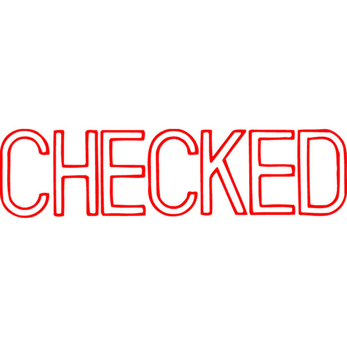 XStamper CX-BN 1038 CHECKED Self Inking Rubber Stamp, Red AO5010380