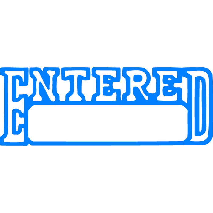 XStamper CX-BN 1205 ENTERED, Space For Date Self Inking Rubber Stamp, Blue AO5012050
