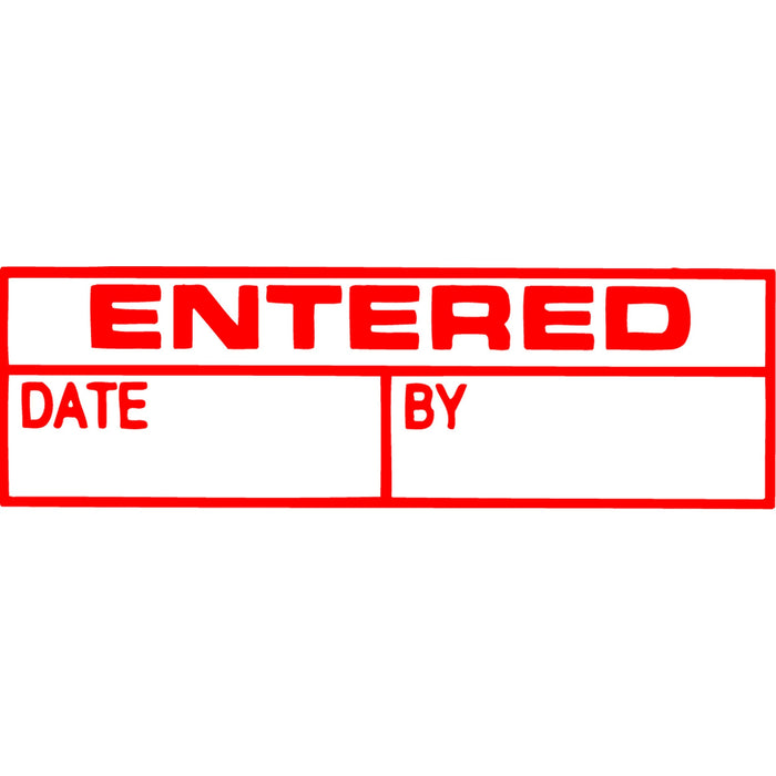 XStamper CX-BN 1534 ENTERED, DATE, BY Self Inking Rubber Stamp, Red AO5015340