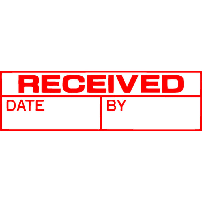 XStamper CX-BN 1680 RECEIVED, DATE, BY Self Inking Rubber Stamp, Red AO5016802