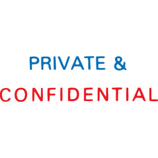 XStamper CX-BN 2010 PRIVATE & CONFIDENTIAL Self Inking Rubber Stamp, Red/Blue AO5020100