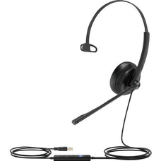 Yealink USB Wired Headset - Mono - USB - Wired - 32 Ohm - 20 Hz - 20 kHz - Over-the-head - Monaural - Supra-aural - 120 cm Cable - Noise Cancelling, Uni-directional, Electret, Condenser Microphone - Black IM5135143