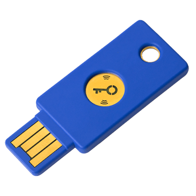 Yubico Yubikey 2FA Security Key, Blue NFC USB-A SKMSYKY9256