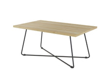 Zion Coffee Table 1000mm x 600mm, Black Frame, Atlantic Oak Top KG_ZION106SB_AO