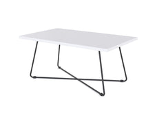 Zion Coffee Table 1000mm x 600mm, Black Frame, White Top KG_ZION106SB_W