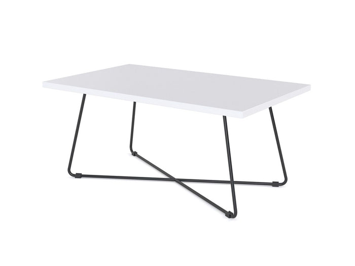 Zion Coffee Table 1000mm x 600mm, Black Frame, White Top KG_ZION106SB_W