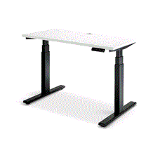Enhance 1200mm x 600mm Electric Standing Desk – Black / White, Height Adjustable