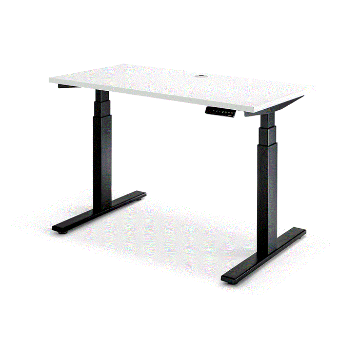 Enhance 1200mm x 600mm Electric Height Adjustable Desk – Black / White