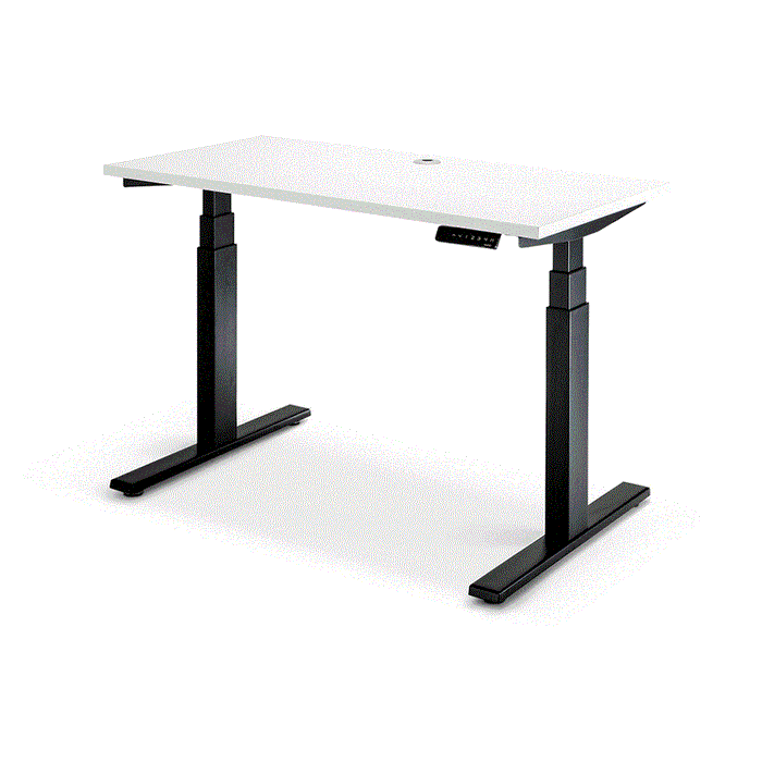 Enhance 1200mm x 600mm Electric Standing Desk – Black / White, Height Adjustable