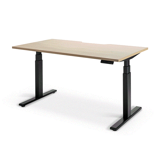 Enhance 1600mm x 800mm Electric Height Adjustable Desk – Black / Autumn Oak