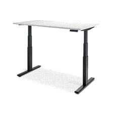 Enhance 1500mm x 800mm Electric Standing Desk – Black / White, Height Adjustable
