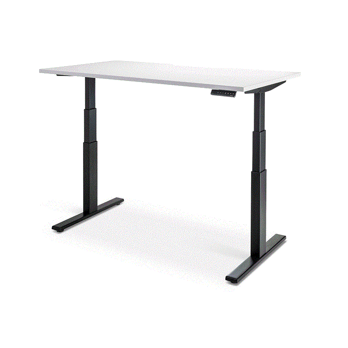 Enhance 1500mm x 800mm Electric Standing Desk – Black / White, Height Adjustable
