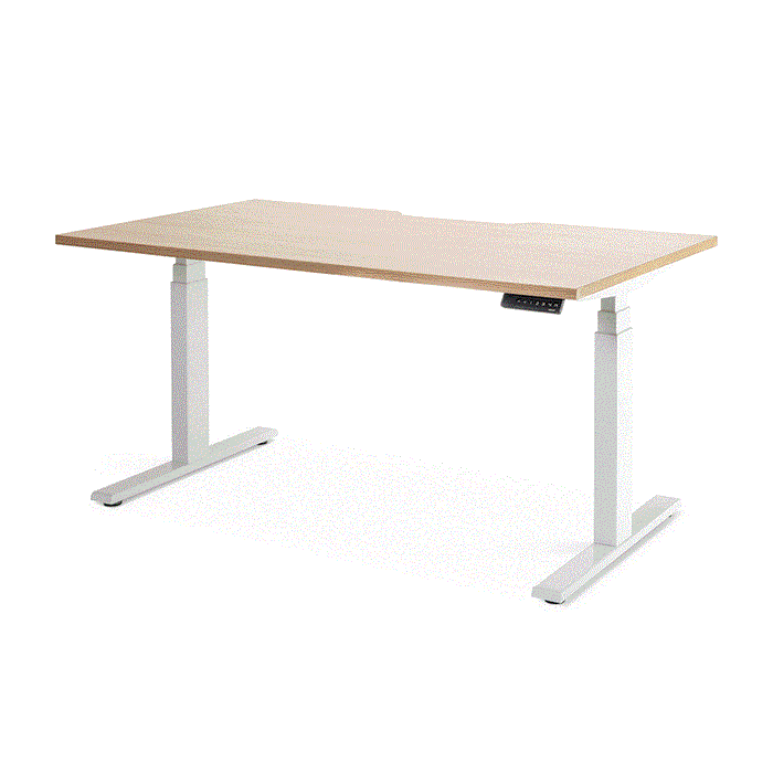 Enhance 1500mm x 800mm Electric Height Adjustable Desk – White / Autumn Oak