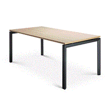 Novah Meeting Table 1600mm x 800mm - Black Frame / Autumn Oak Top