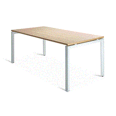 Novah Meeting Table 1600mm x 800mm - White Frame / Autumn Oak Top