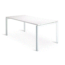Novah Meeting Table 1800mm x 900mm - White Frame / White Top