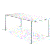 Novah Meeting Table 1600mm x 800mm - White Frame / White Top