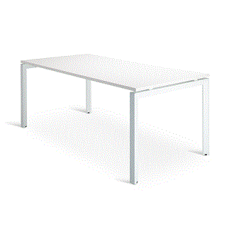 Novah Meeting Table 1600mm x 800mm - White Frame / White Top