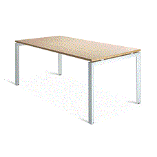 Novah Meeting Table 1600mm x 800mm - White Frame / Autumn Oak Top MG_NOVMTG_W_168AO